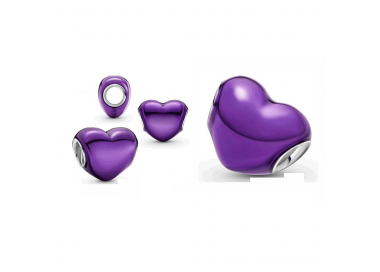 Charm cœur violet métalliqueen Argent 925/1000 PANDORA 799291C01