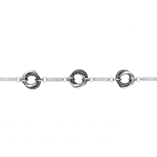 Bracelet acier et céramique noire, 3 motifs CERANITY STEEL