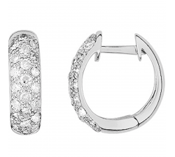 Boucles d'oreilles créoles or gris 750/1000 diamants by Stauffer