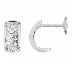 Boucles d'oreilles créoles or gris 750/1000 diamants by Stauffer