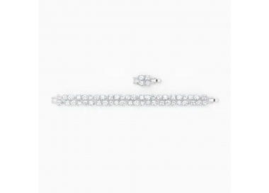 Bracelet Tennis Deluxe Mixed, blanc, métal rhodié Swarovski 5562088