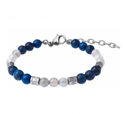 Bracelet STILIVITA en acier - Collection Médecine douce - VITALITE - labradorite - lapis lazuli - SI 358