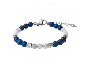 Bracelet STILIVITA en acier - Collection Médecine douce - VITALITE - labradorite - lapis lazuli - SI 358
