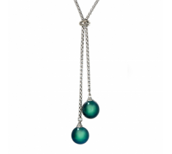 Collier cravate Epure argent 925/1000 et perles de Tahiti IZA B EP-036-COL