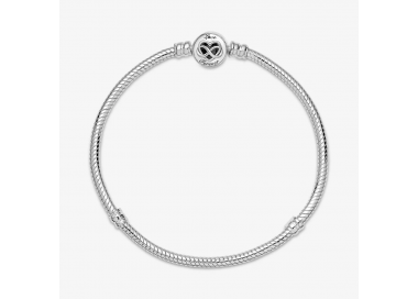 Bracelet  charms Fermoir Infini Cœur argent 925/1000e PANDORA MOMENTS 599365C00