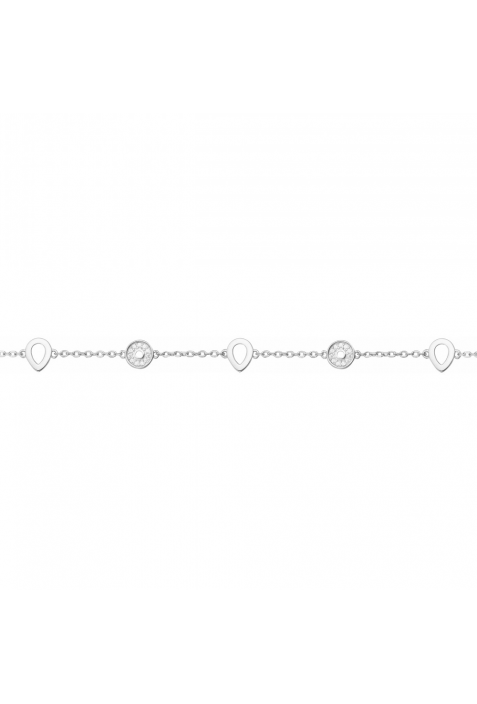 Bracelet argent 925/1000, motifs ronds et gouttes et oxydes de zirconium by Stauffer