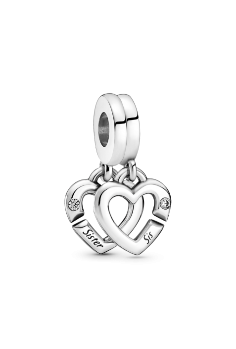 Charm Pandora pendentif coeur lié sister en argent 925/1000 799538C01