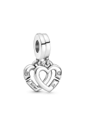 Charm Pandora pendentif coeur lié sister en argent 925/1000 799538C01