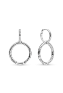 Boucles d'oreilles Pandora Doubles Créoles à Charms Pandora Moments en argent 925/1000 299562C00