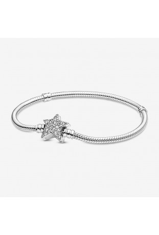 Bracelet Pandora moments, chaîne serpent à fermoir étoile asymétrique, en argent 925/1000 599639C01