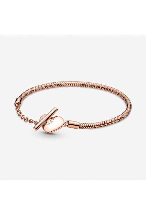 Bracelet chaîne serpent, en forme de cœur avec barre en T, Pandora Moments 589285C00