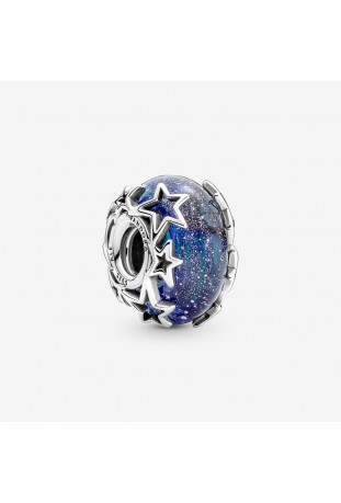 Charm Pandora Murano Bleu Galaxie & Etoile, en argent 925/1000 790015C00