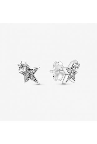 Boucles d'oreilles Pandora, Étoiles Asymétriques Scintillants, en argent 925/1000 290012C01