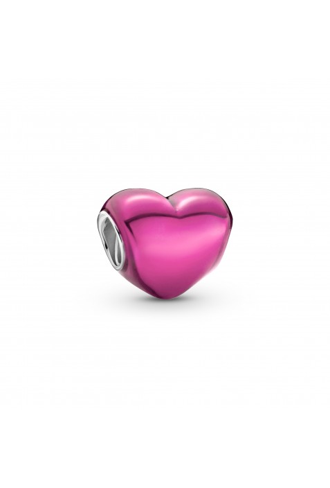 Charm Pandora, coeur rose métallisé, en argent 925/1000 799291C03