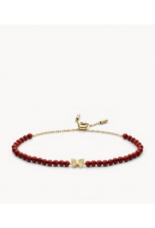 Bracelet de perles Wellness, en jade rouge FOSSIL, JF03792710