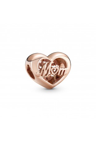 Charm Pandora moments, Cœur Thank You Mum, (Merci Maman), métal doré or rose 585/1000, 781451C00