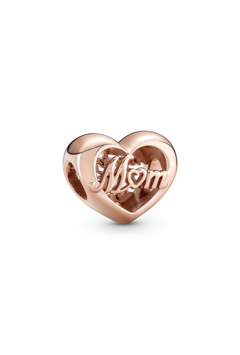 Charm Pandora moments, Cœur Thank You Mum, (Merci Maman), métal doré or rose 585/1000, 781451C00