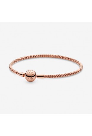 Bracelet Pandora Moments, Maille Tissée, métal doré or rose 585/1000 586543