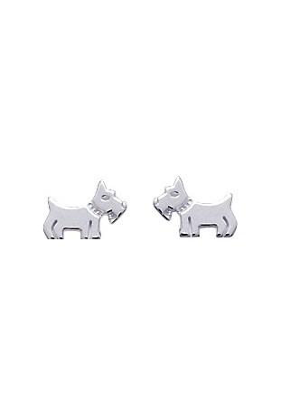 Boucles d'oreilles argent 925/1000, chiens by Stauffer