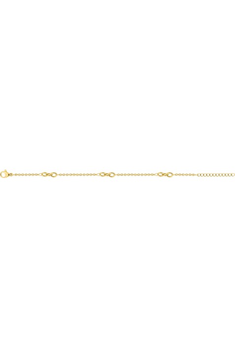 Bracelet femme acier dorée jaune, mailles fantaisie, longueur 20 cm by Stauffer