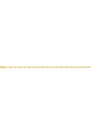 Bracelet acier 316L dorée jaune, mailles forçat allongées, longueur 20 cm by Stauffer
