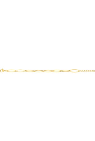 Bracelet femme acier doré jaune, mailles olives allongées, longueur 20 cm by Stauffer
