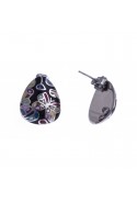 Boucles d'oreilles acier, nacre et émail, papillons - ODENA - IC 560