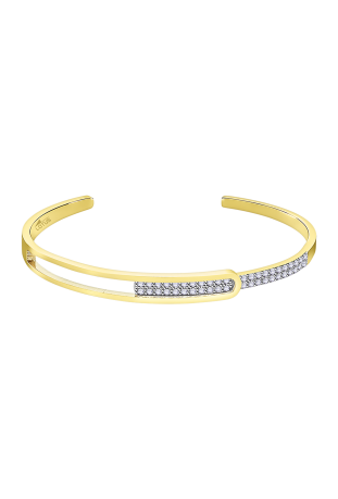 Bracelet rigide femme, Lotus Style Bliss, acier PVD jaune, LS2168-2/2