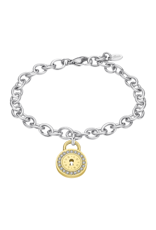Bracelet femme, Motif Serrure, Lotus Style, Acier Bicolore, LS2189-2/2