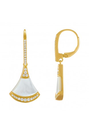 Boucles d'oreilles femme, argent 925/1000 dorées or jaune 750/1000, Charles Garnier Paris 1901, LEGENDE, AGF170121E