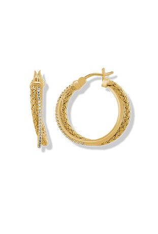 Boucles d'oreilles femme, argent 925/1000 dorées or jaune 750/1000, Charles Garnier Paris 1901, LIANES, AGF170130E