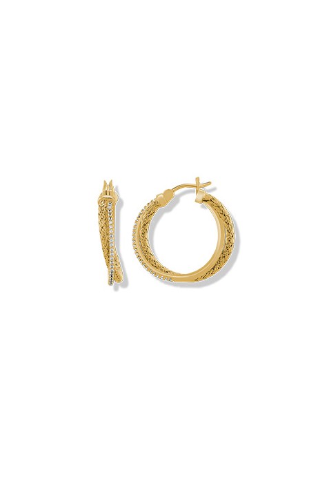 Boucles d'oreilles femme, argent 925/1000 dorées or jaune 750/1000, Charles Garnier Paris 1901, LIANES, AGF170130E
