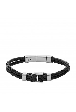 Bracelet Homme FOSSIL, Héritage D-Link, en acier et cuir, JF04202040
