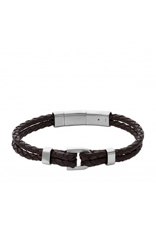 Bracelet Homme FOSSIL, Héritage D-Link, en acier et cuir, JF04203040