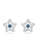Boucles d'oreilles Stella, Swarovski, Tailles variées, Étoile, Bleues, Métal rhodié, 5639188