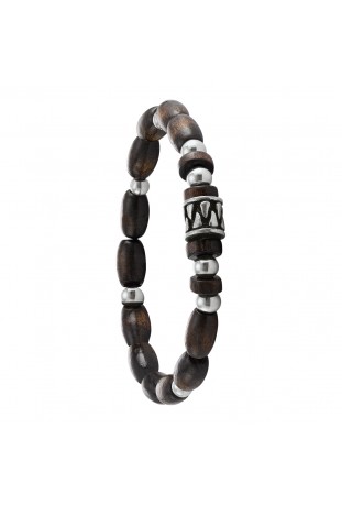 Bracelet élastique en bois de coco et chêne, GREENTIME ZWM033