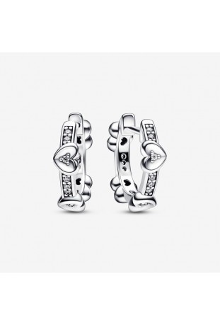 Boucles d'oreilles Pandora, Créoles Cœurs Scintillants, en argent 925/1000, 292498C01