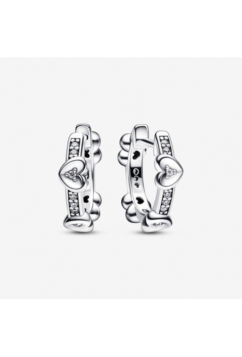 Boucles d'oreilles Pandora, Créoles Cœurs Scintillants, en argent 925/1000, 292498C01