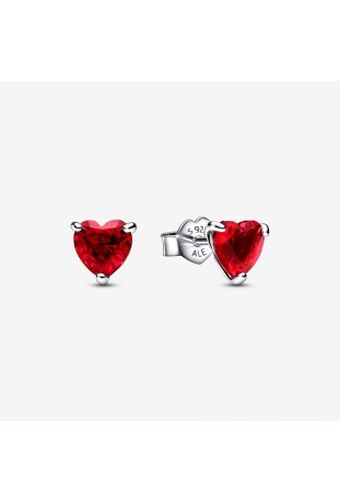 Boucles d'oreilles Pandora, Coeur rouge, en argent 925/1000, 292549C01