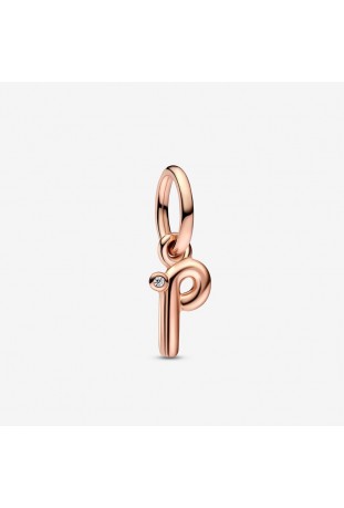Charm Pandora pendentif, Alphabet lettre P, doré or rose 585/1000, 782461C01