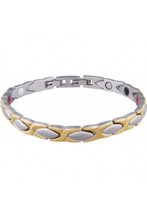 Bracelet femme thérapeutique aimanté, en acier bicolore, Apollon HB 304