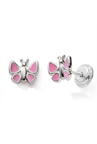 Boucles d'oreilles argent 925/1000, papillon laque by Stauffer