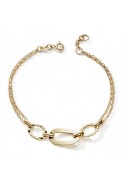 Bracelet or jaune 375/1000, anneaux double chaîne by Stauffer