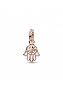 Charm pendentif Pandora, Main de Fatma, doré or rose 585/1000, 789144C00