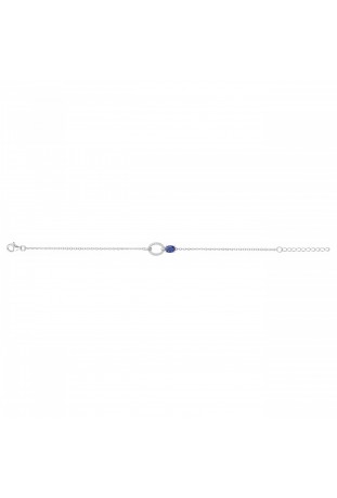 Bracelet argent 925/1000, spinelle bleue et oxydes de zirconium, by Stauffer