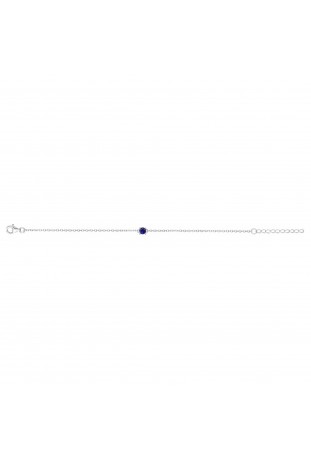 Bracelet argent 925/1000, spinelle bleue saphir, by Stauffer