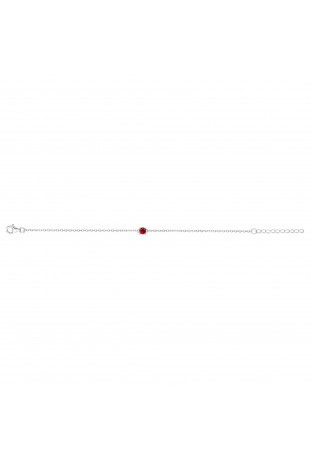 Bracelet argent 925/1000, spinelle rouge rubis, by Stauffer