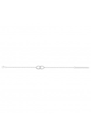 Bracelet argent 925/1000, double anneaux et oxydes de zirconium, by Stauffer