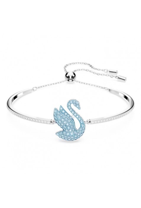 Bracelet Swarovski, Iconic Swan Cygne, Bleu, Métal rhodié, 5660595