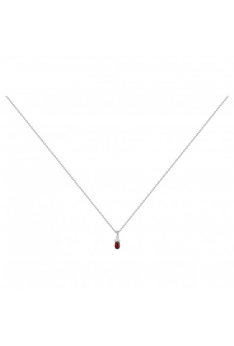 Collier argent 925/1000, spinelle rouge et oxydes de zirconium by Stauffer